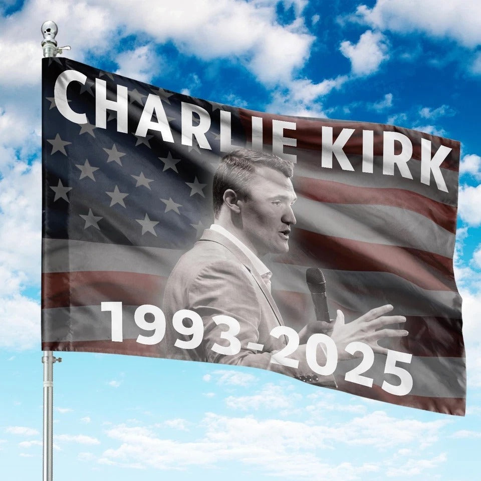 Charlie Kirk American Flag Rest In Peace Charlie Kirk Flag Memorial Gifts
