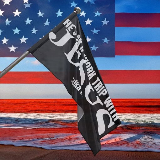 Charlie Kirk Freedom Flag He's On A Work Trip With Jesus Erika Kirk CK Proud Tribute Merch
