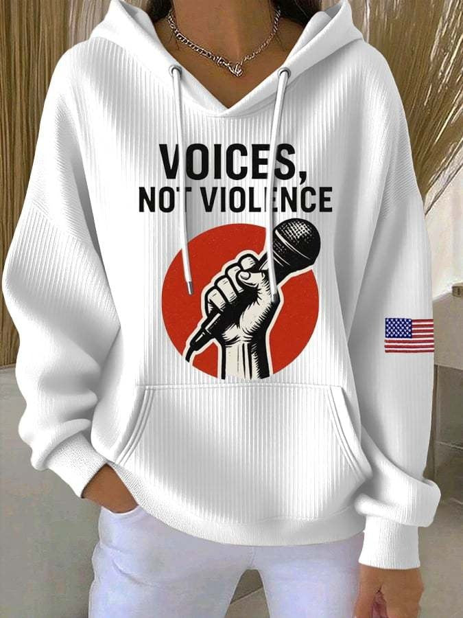 Charlie Kirk Freedom Merch Hoodie Voices Not Violence USA Flag CK 47 Memorial Merch