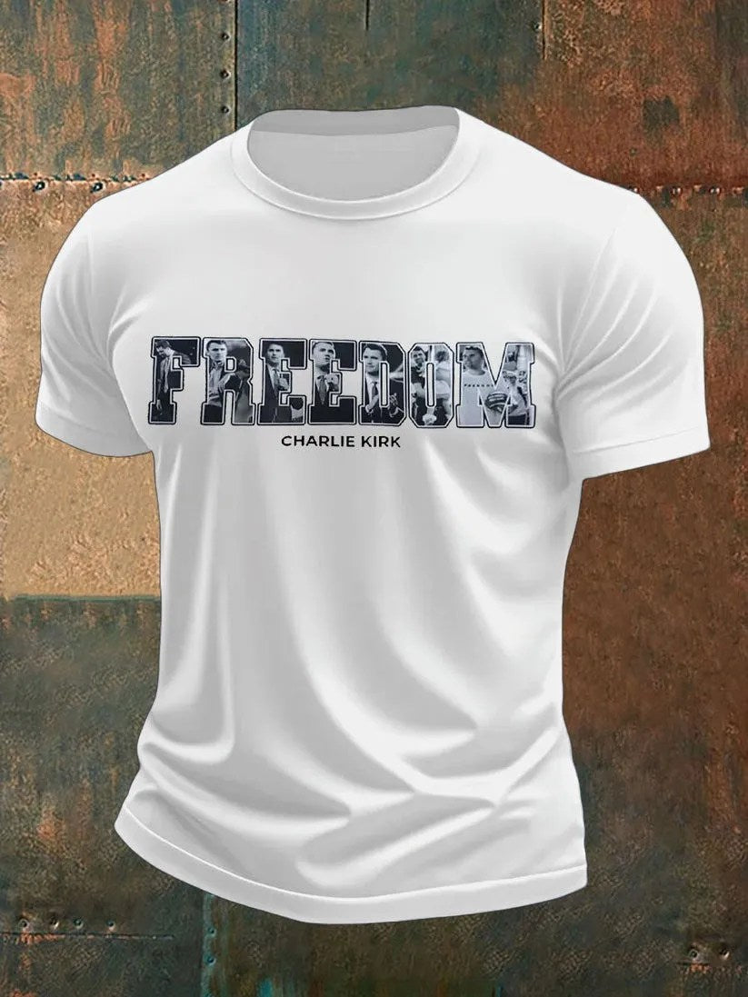 Charlie Kirk Freedom Printed T-shirt Best Gift For America Supporters - Liberish