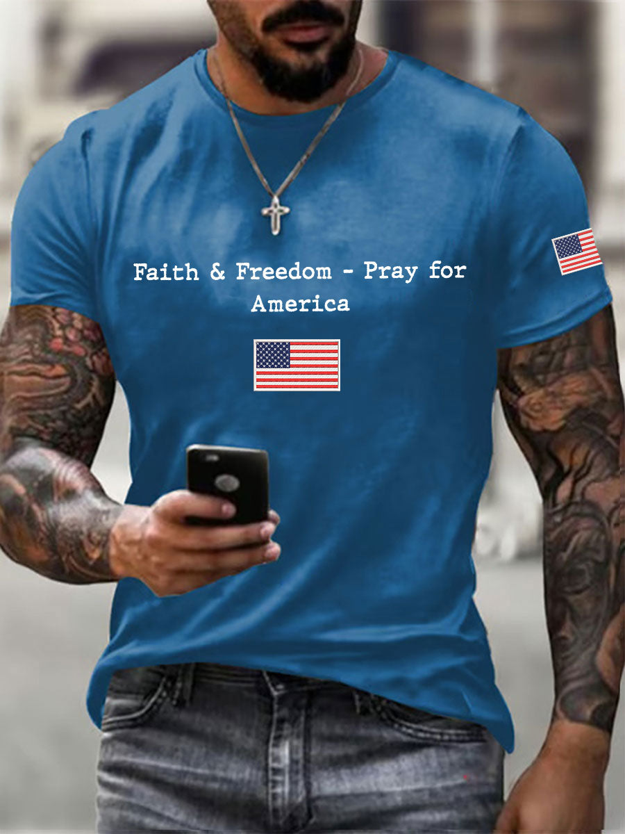 Charlie Kirk Freedom Shirt Faith &amp; Freedom Pray For America T-Shirt
