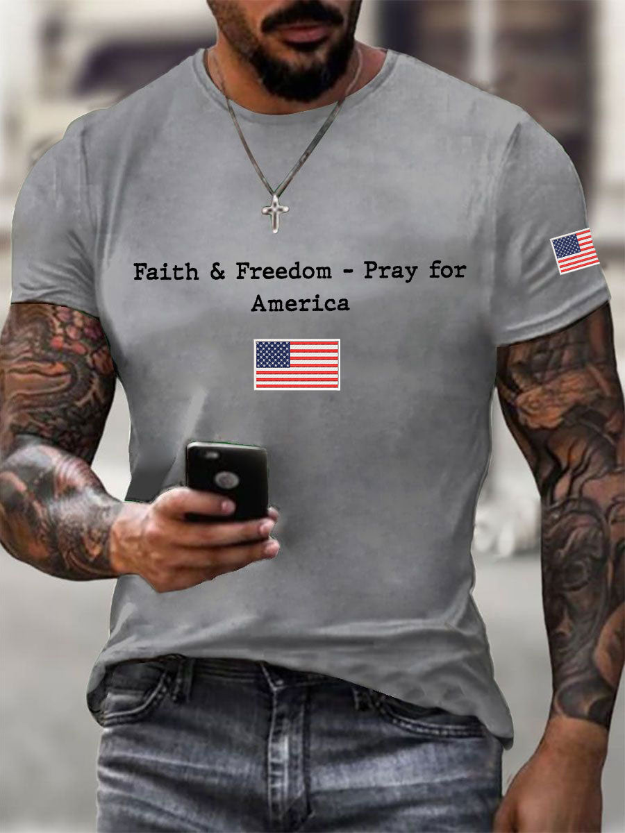 Charlie Kirk Freedom Shirt Faith &amp; Freedom Pray For America T-Shirt