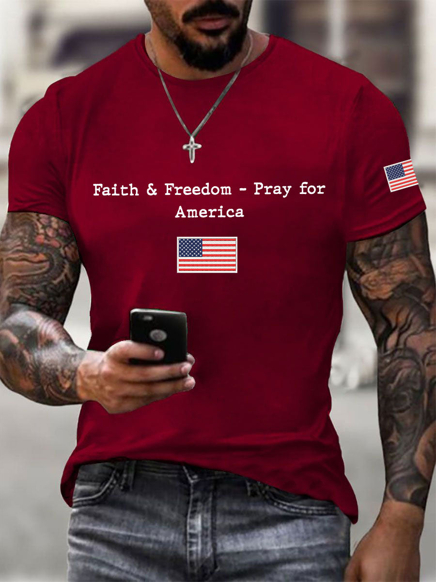 Charlie Kirk Freedom Shirt Faith &amp; Freedom Pray For America T-Shirt