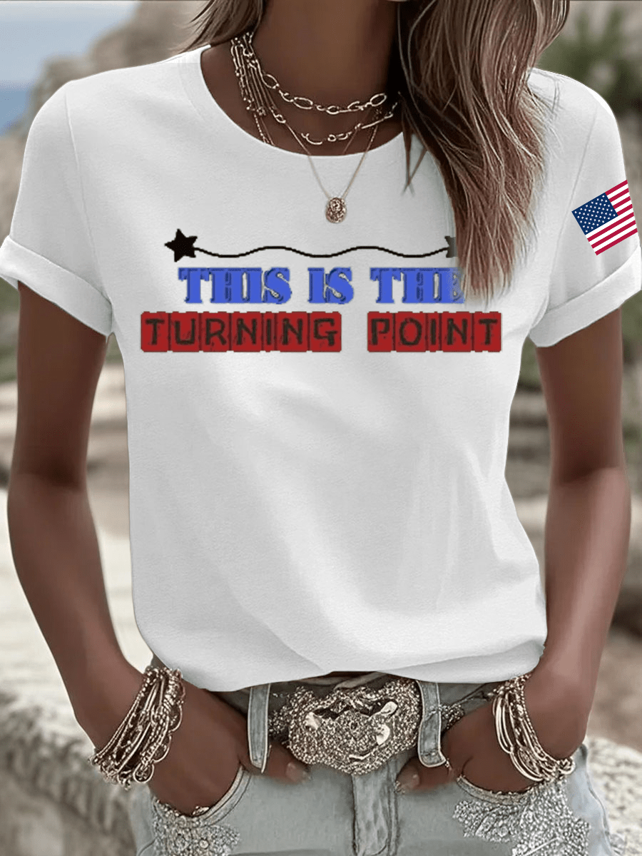 Charlie Kirk Freedom Short Sleeve T-Shirt This Is The Turning Point Charlie Kirk 47 Memorial - Liberish