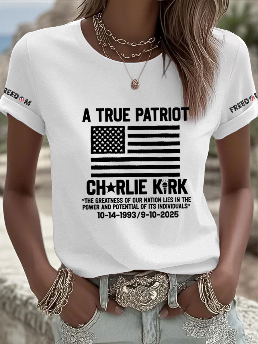 Charlie Kirk Freedom T-shirt A True Patriot Charlie Kirk Merch Gift For Patriotics - Liberish