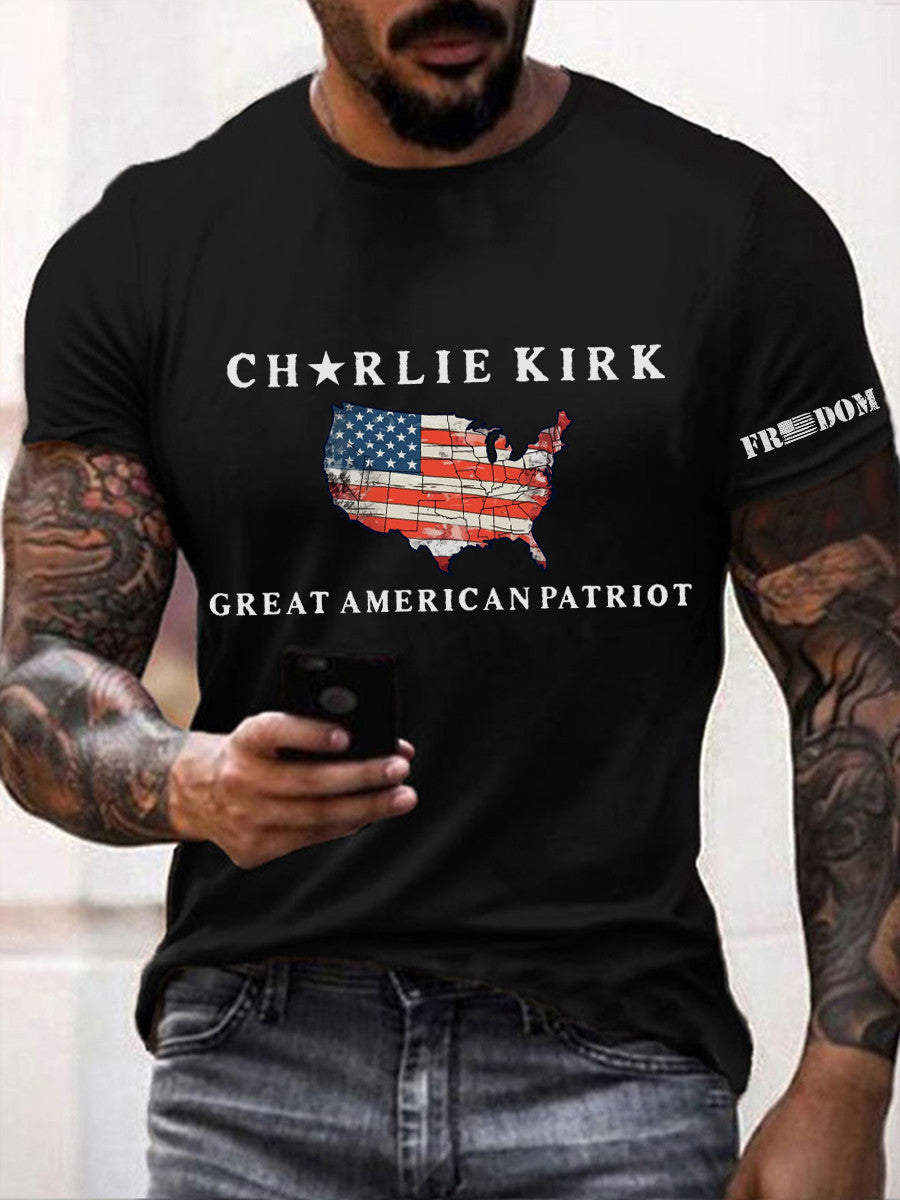 Charlie Kirk Freedom T-shirt Charlie Kirk Great American Patriot Turning Point Shirt - Liberish