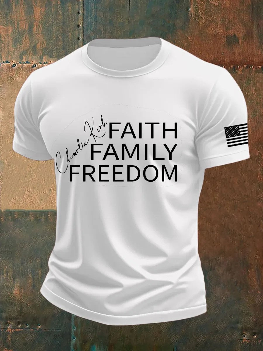 Charlie Kirk Freedom T-shirt Faith Family Freedom Best Charlie Kirk Gifts For Enthusiasts - Liberish