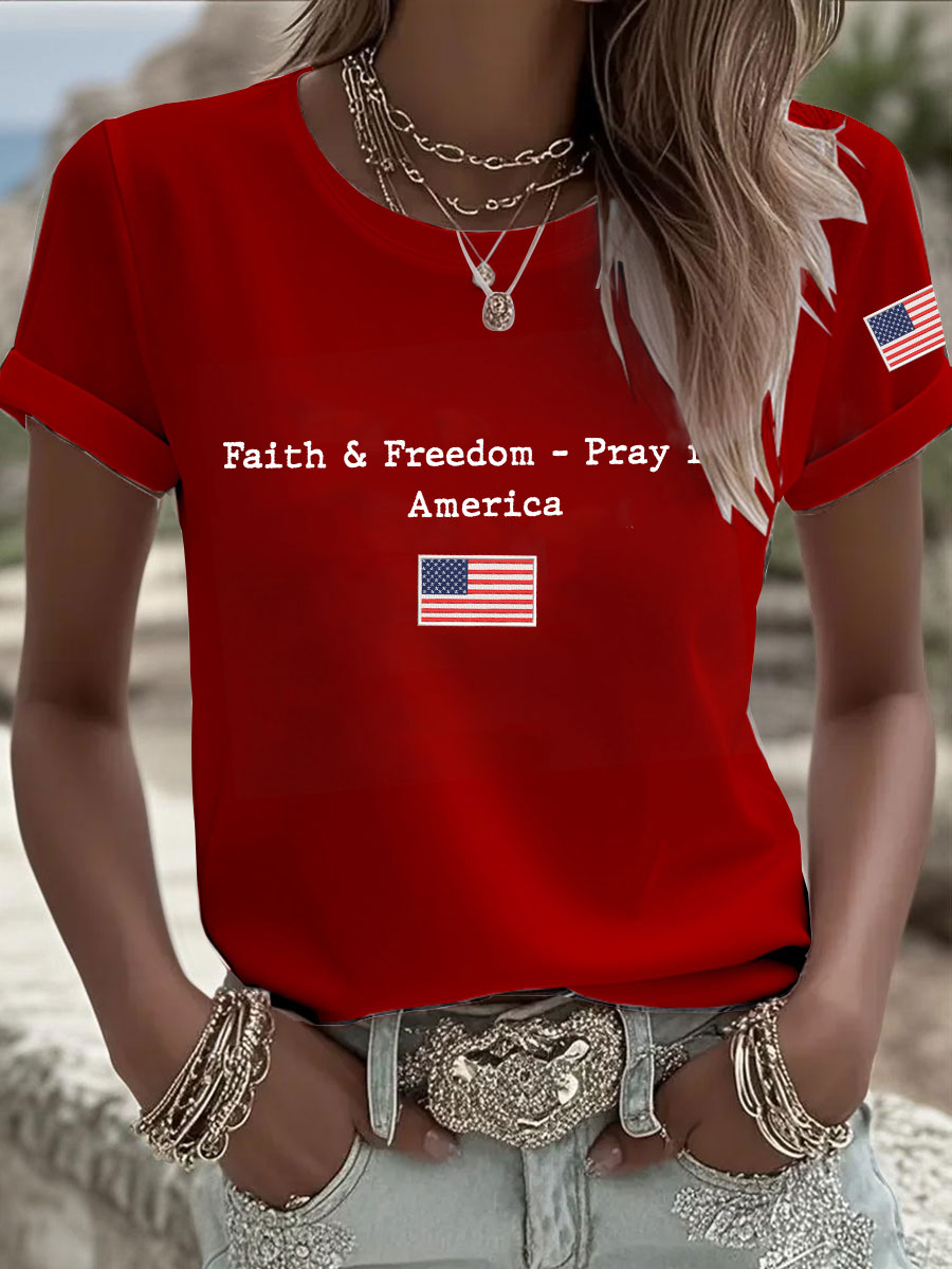Charlie Kirk Freedom T-shirt Faith Freedom Pray For America Charlie Kirk 47 Clothing - Liberish