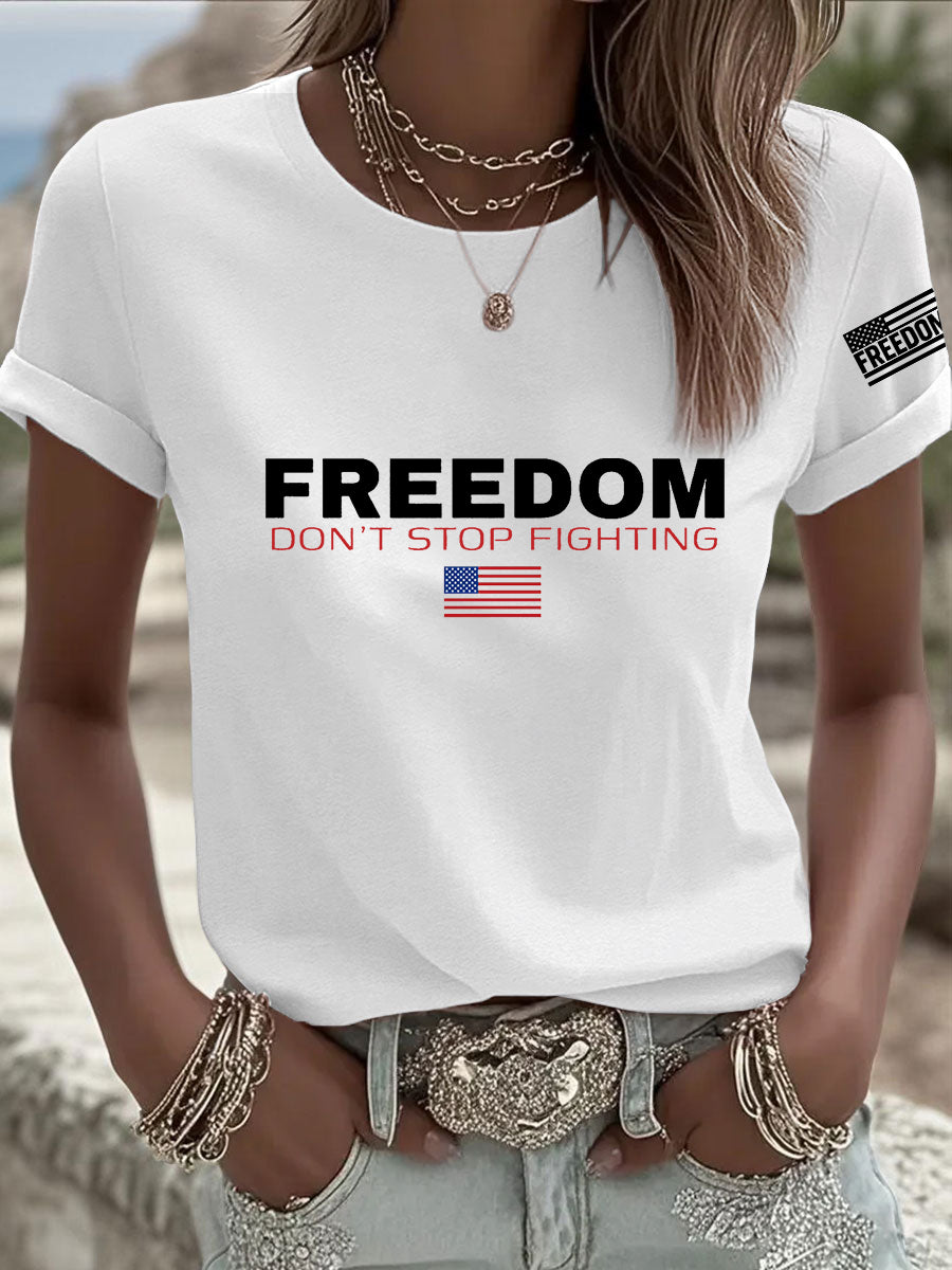 Charlie Kirk Freedom T-Shirt Freedom Don_t Stop Fighting Charlie Kirk 47 Clothing - Liberish