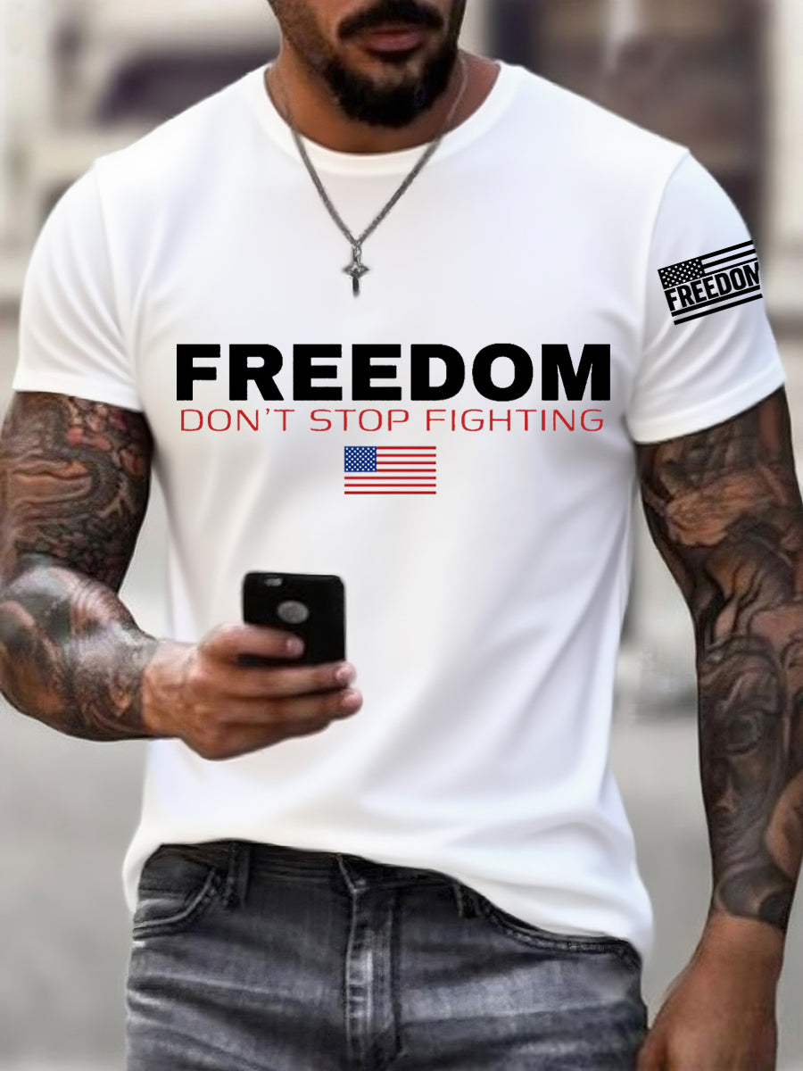 Charlie Kirk Freedom T-shirt Freedom Don_t Stop Fighting Memorial Charlie Kirk Merch - Liberish
