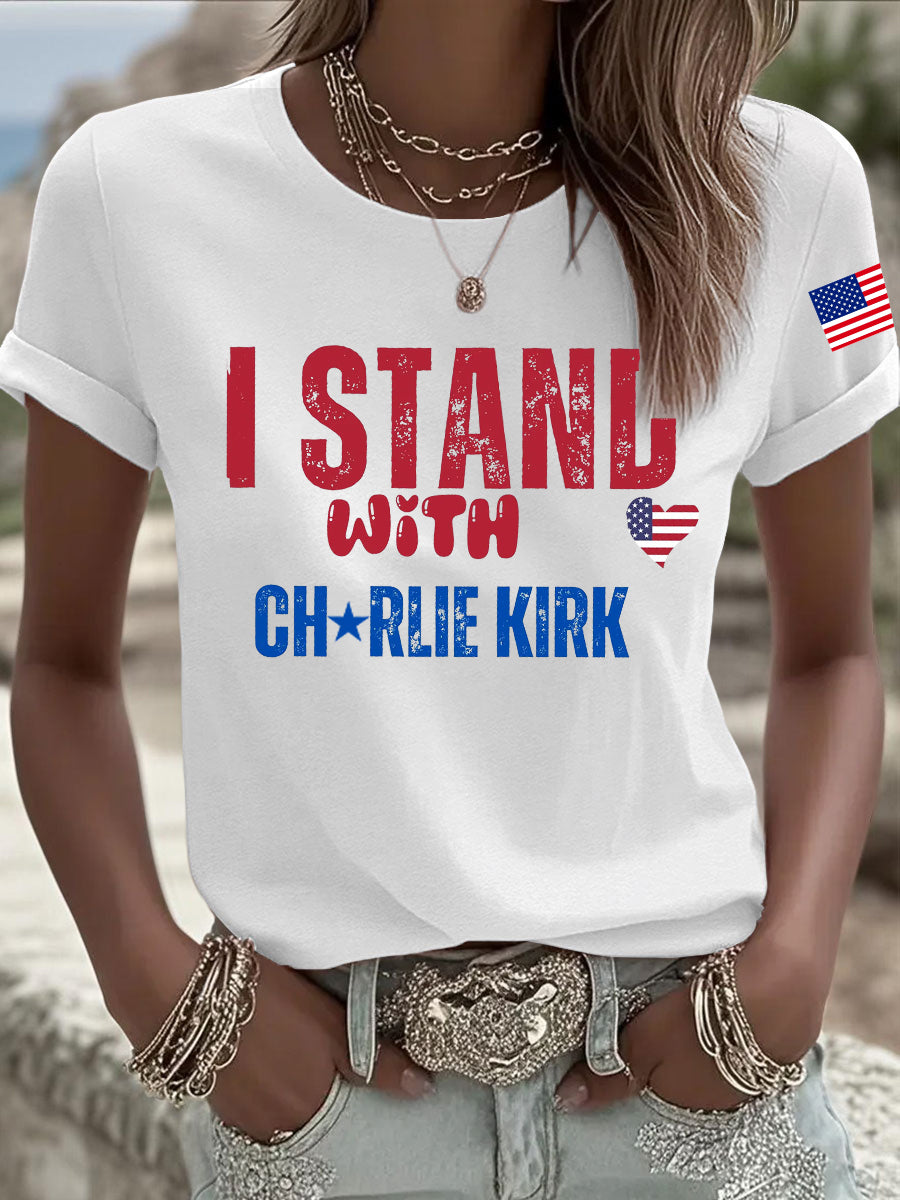 Charlie Kirk Freedom T-Shirt I Stand With Charlie Unique Charlie Kirk 47 Memorial Merch - Liberish
