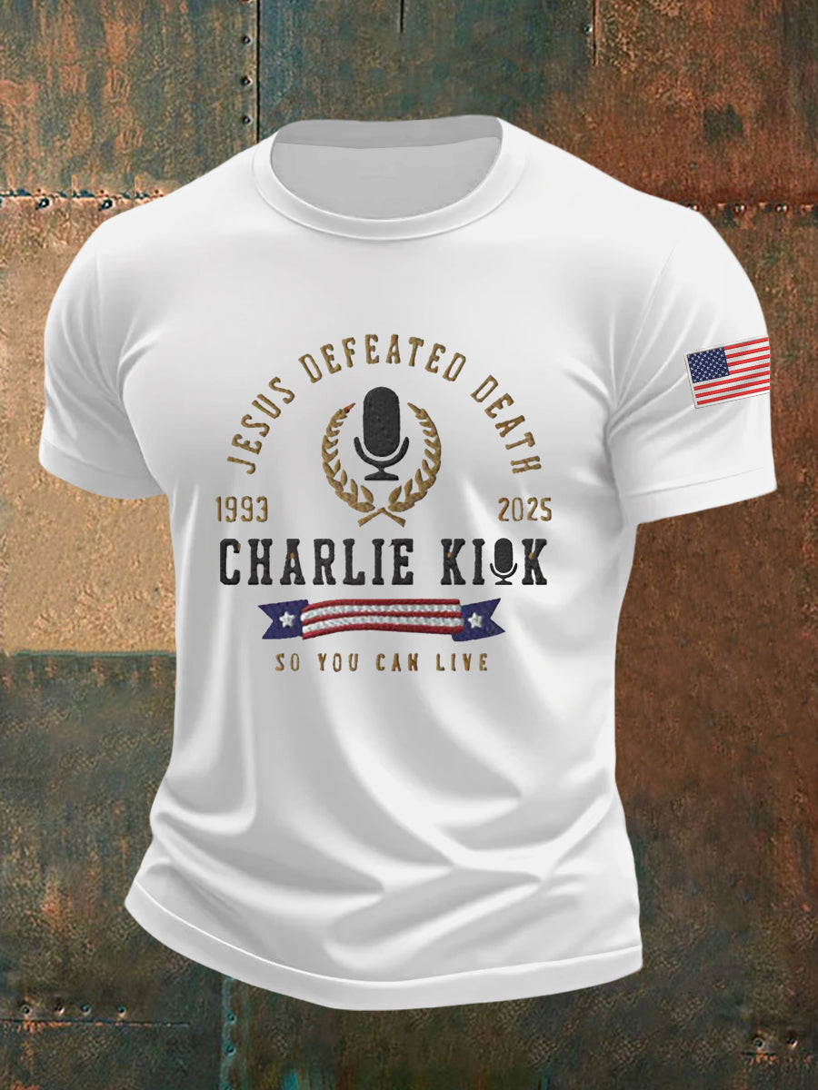 Charlie Kirk Freedom T-shirt Jesus Defeated Death So You Can Live Proud Patriotic Gift Ideas - Liberish