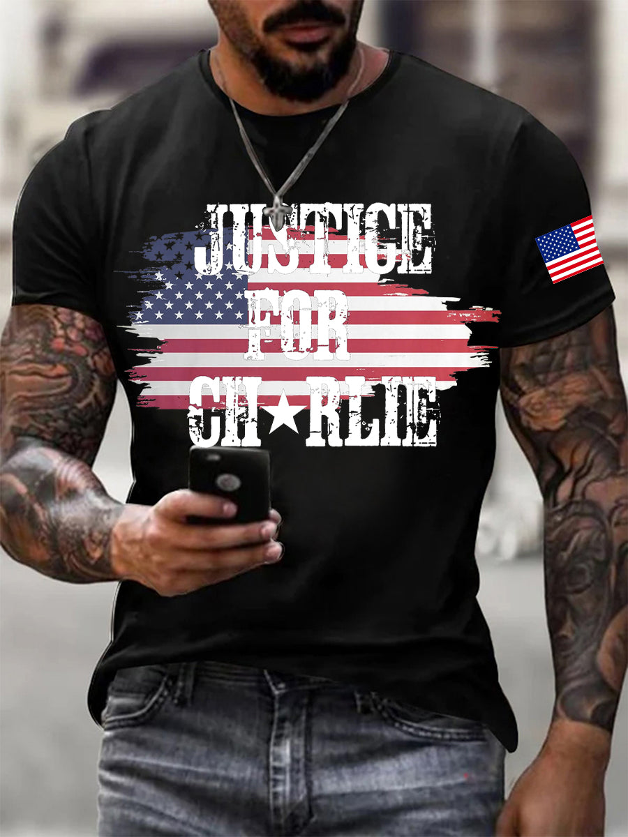 Charlie Kirk Freedom T-shirt Justice For Charlie Kirk Tpusa Merch For Men - Liberish