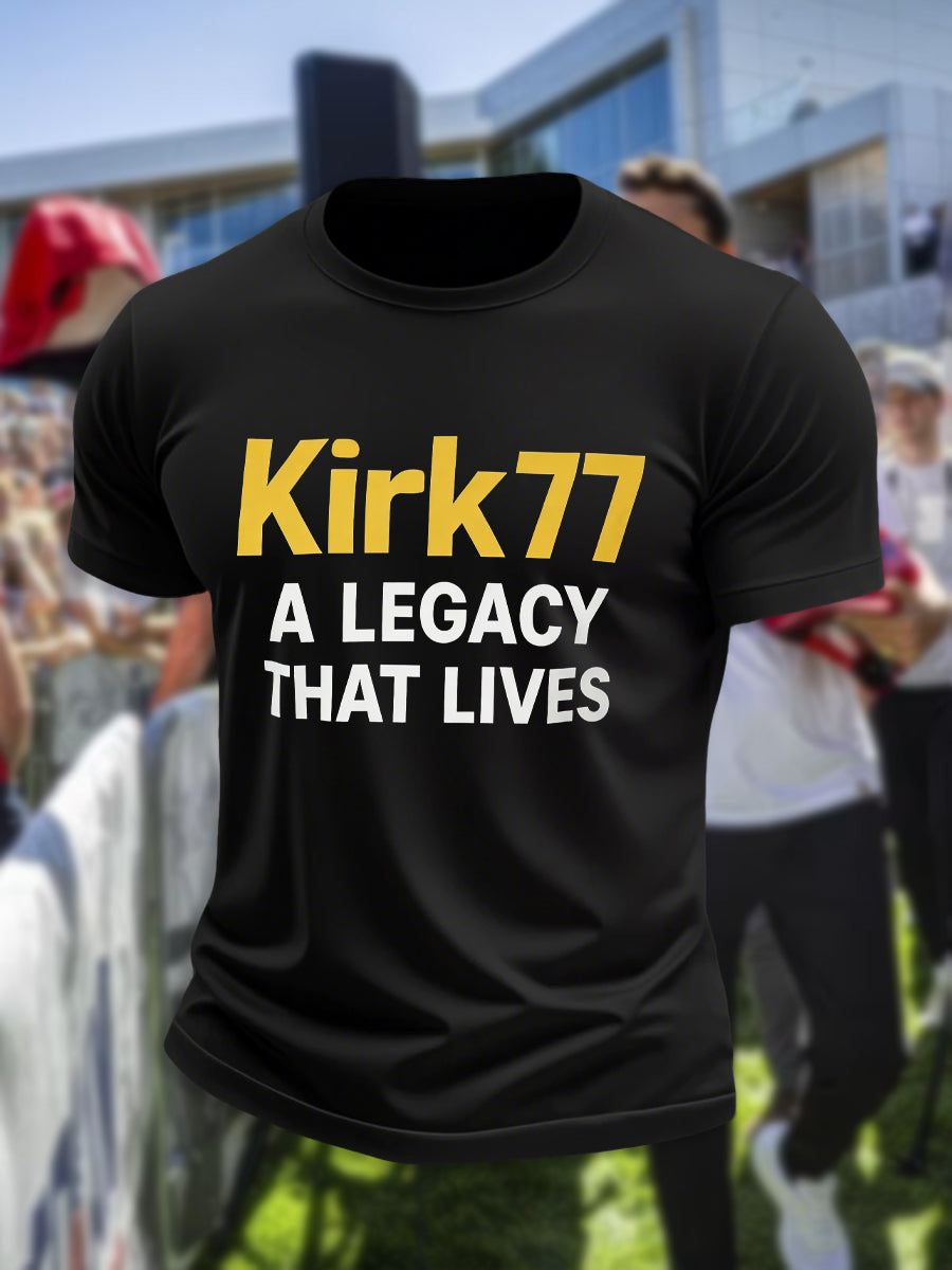 Charlie Kirk Freedom T-shirt Kirk 77 A Legacy That Lives Best Charlie Kirk Apparel - Liberish