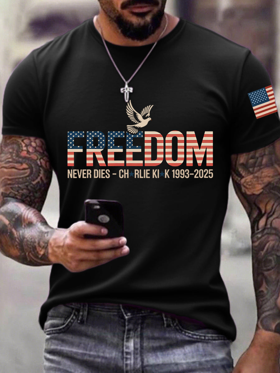 Charlie Kirk Freedom T-Shirt Never Dies CK 1993 2025 Best Charlie Kirk Supporting Merch - Liberish