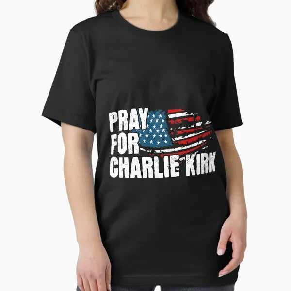 Charlie Kirk Freedom T-shirt Pray For Charlie Kirk American Flag Unique Merch Patriotic Gift - Liberish