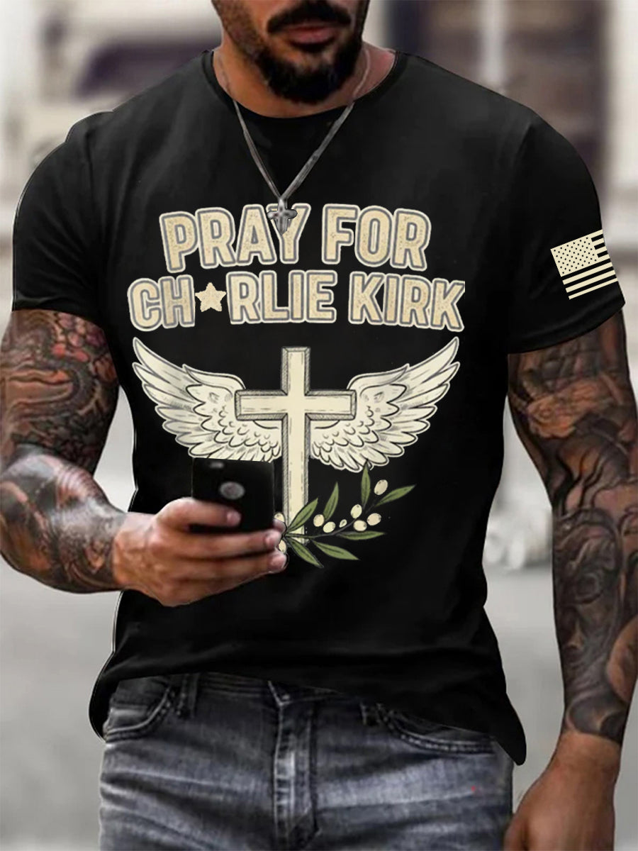 Charlie Kirk Freedom T-shirt Pray For Charlie Kirk USA Freedom Merch Present For Proud Dad - Liberish