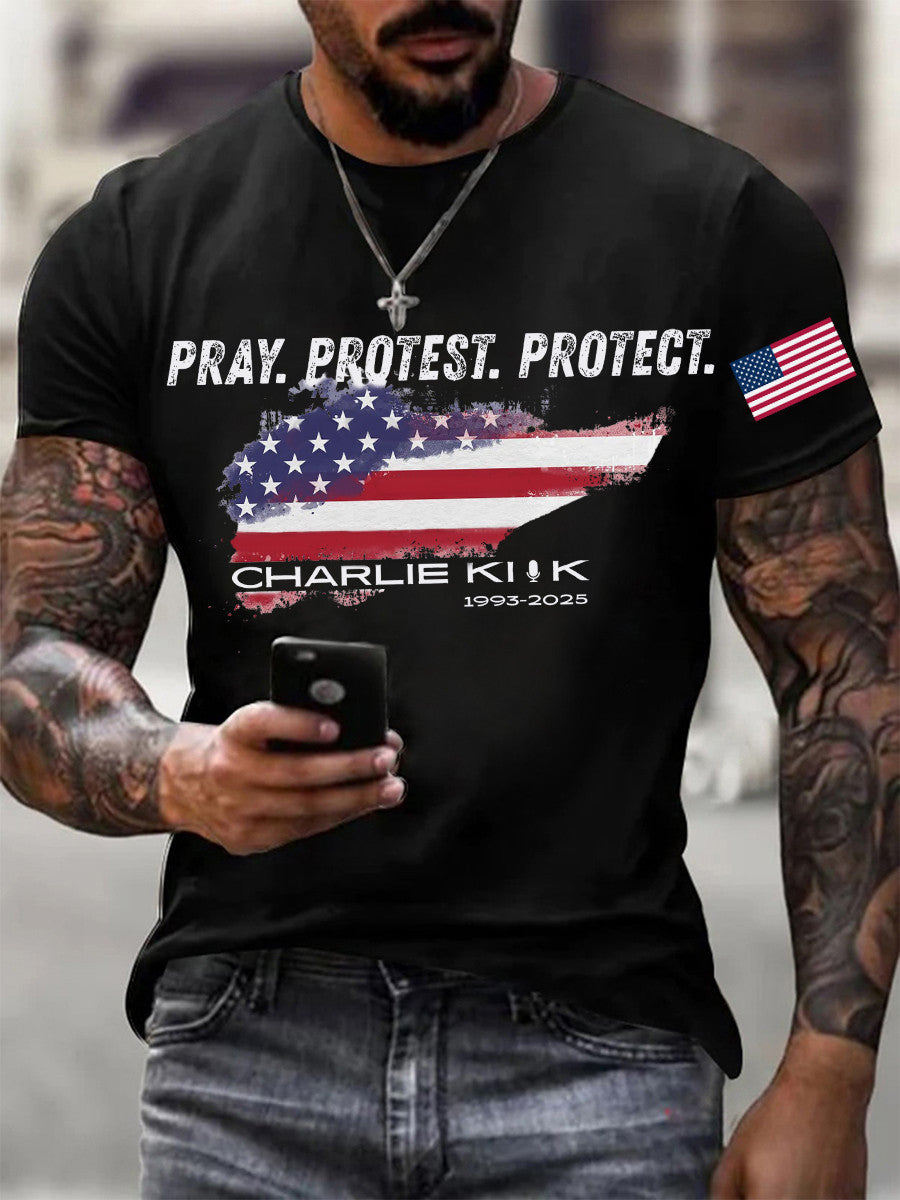 Charlie Kirk Freedom T-shirt Pray Protest Protect CK 1993 2025 Best Charlie Kirk Wore - Liberish