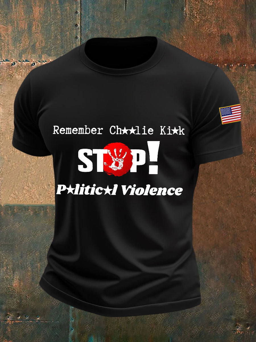 Charlie Kirk Freedom T-shirt Remember CK Stop Political Violence Best Charlie Memorial Merch - Liberish