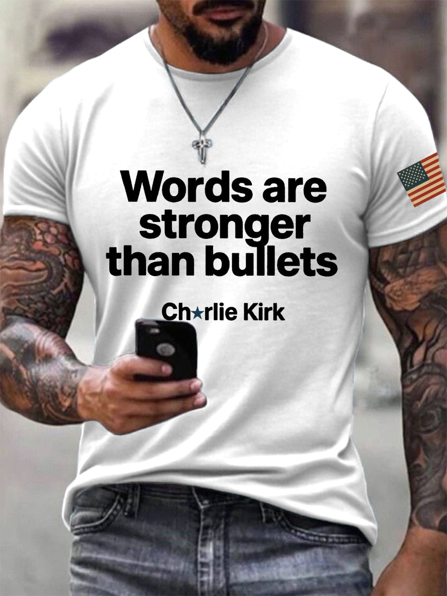 Charlie Kirk Freedom T-shirt Words Are Stronger Than Bullets Best Charlie Kirk Memorial Merch - Liberish