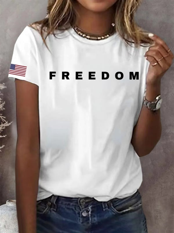 Charlie Kirk Freedom White T-Shirt Charlie Wore Apparel Turning Point USA Merch For Sale