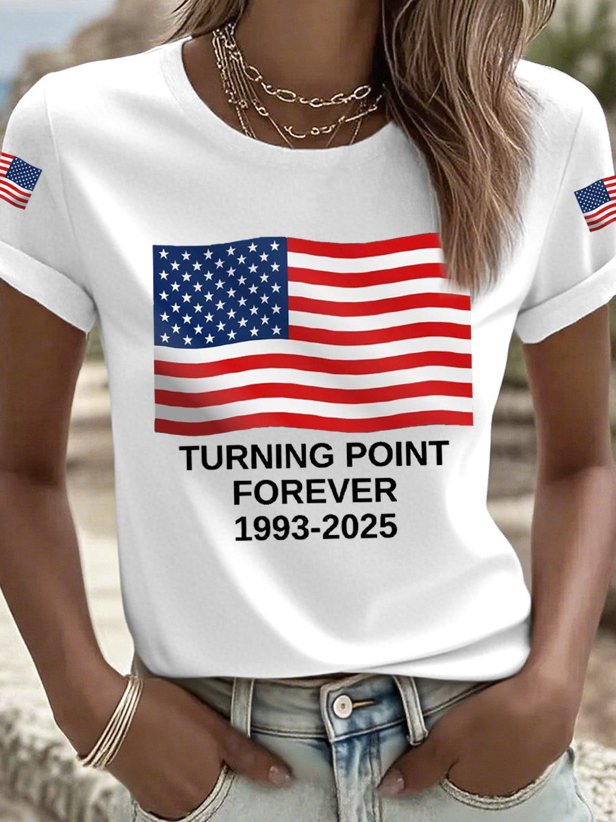 Charlie Kirk Freedom White T-shirt USA Turning Point Forever 1993 2025 Proud Charlie Kirk Wear - Liberish