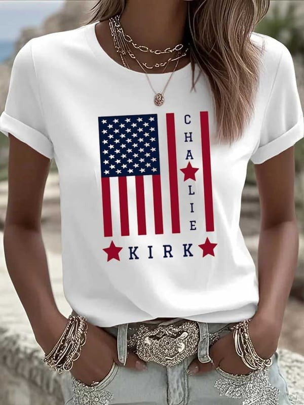 Charlie Kirk Memorial T-Shirt TPUSA Merch Patriotic Gifts For Charlie Kirk Supporters