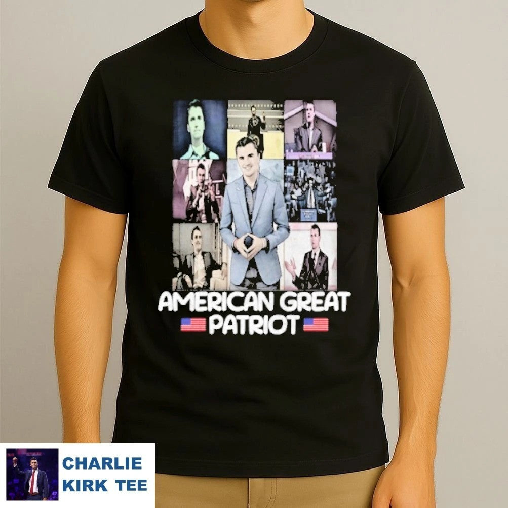 Charlie Kirk Shirt American Great Patriot Death T-Shirt Political Activist Memorial Gift