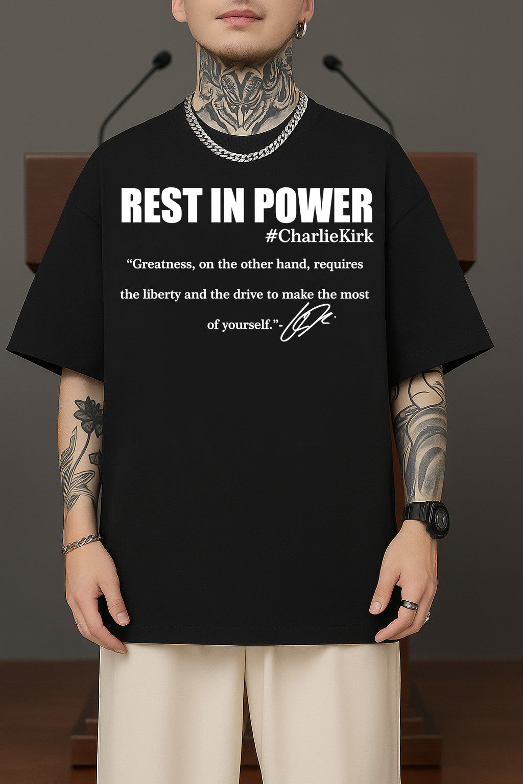 Charlie Kirk Shirt Rest In Power T-Shirt Charlie Kirk Merch Patriotic Apparel Gifts