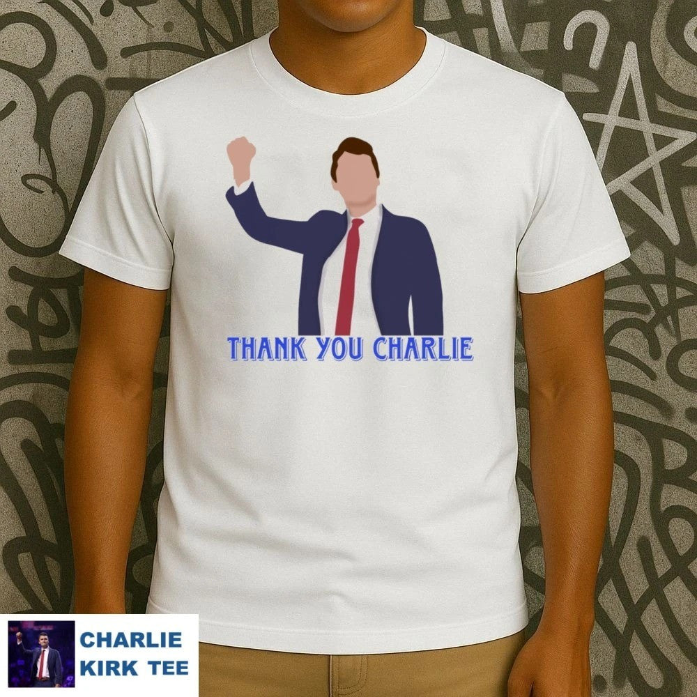 Charlie Kirk Shooters Shirt Thank You Charlie T-Shirt Gift For Patriots