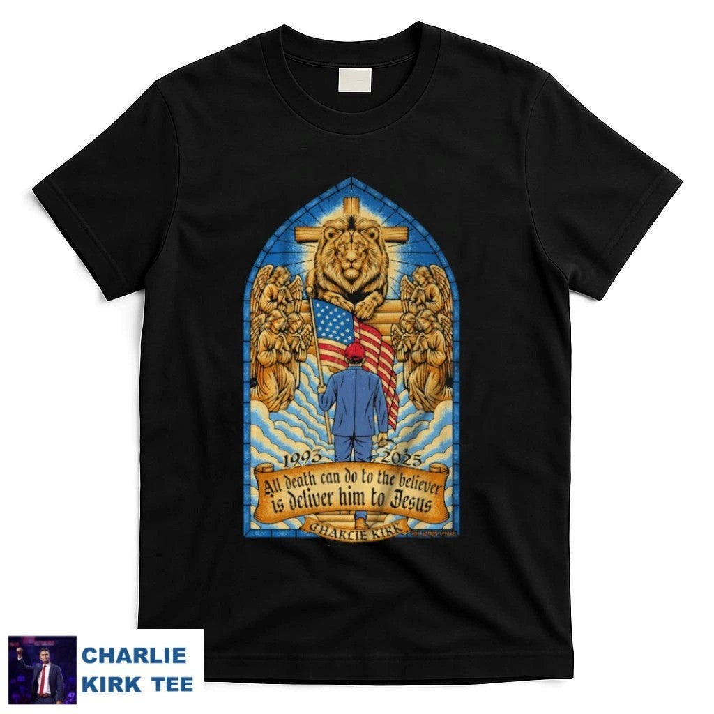 Charlie Kirk T-Shirt Lion Cross Deliver Him To Jesus Gifts For Christian Charlie Kirk Supporters