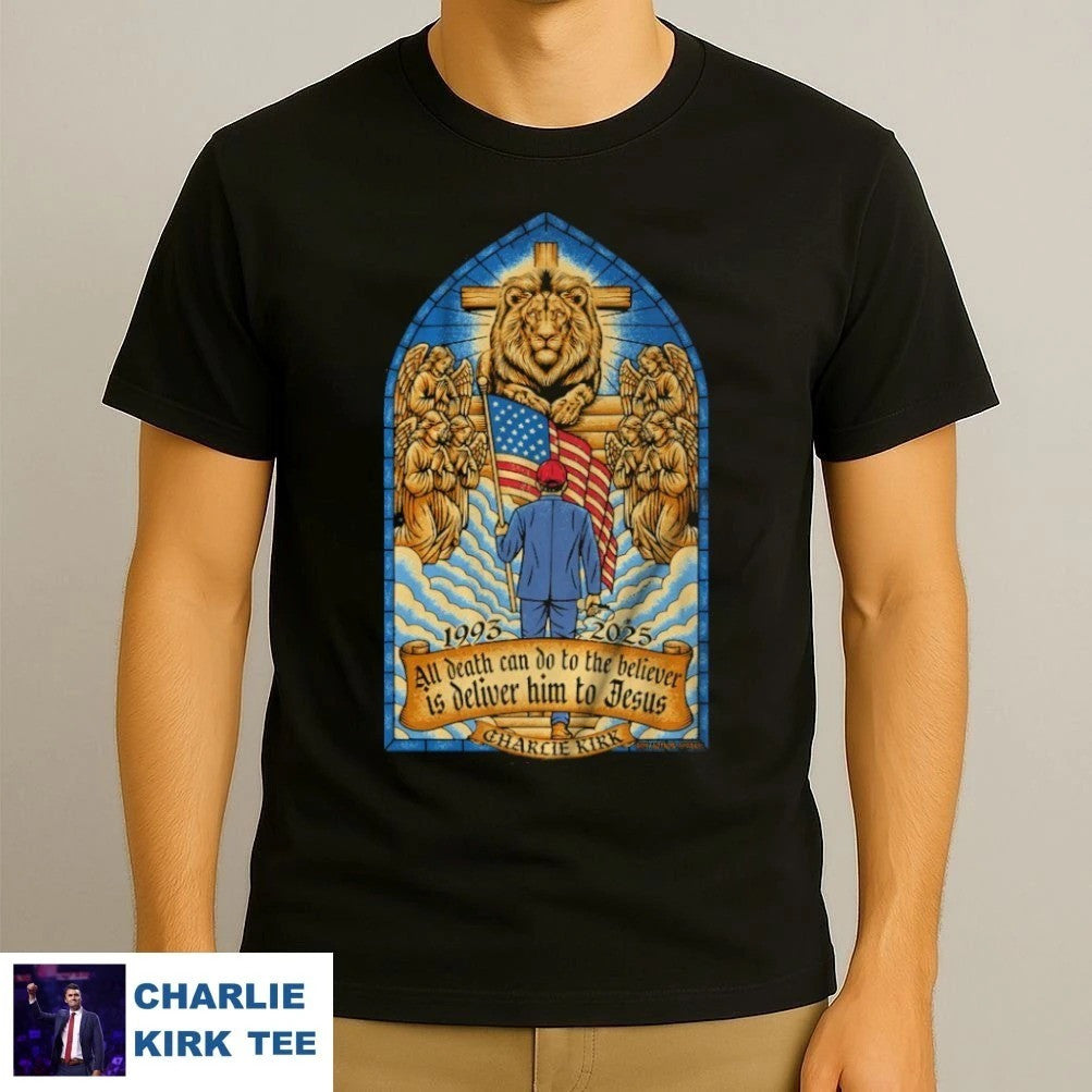 Charlie Kirk T-Shirt Lion Cross Deliver Him To Jesus Gifts For Christian Charlie Kirk Supporters