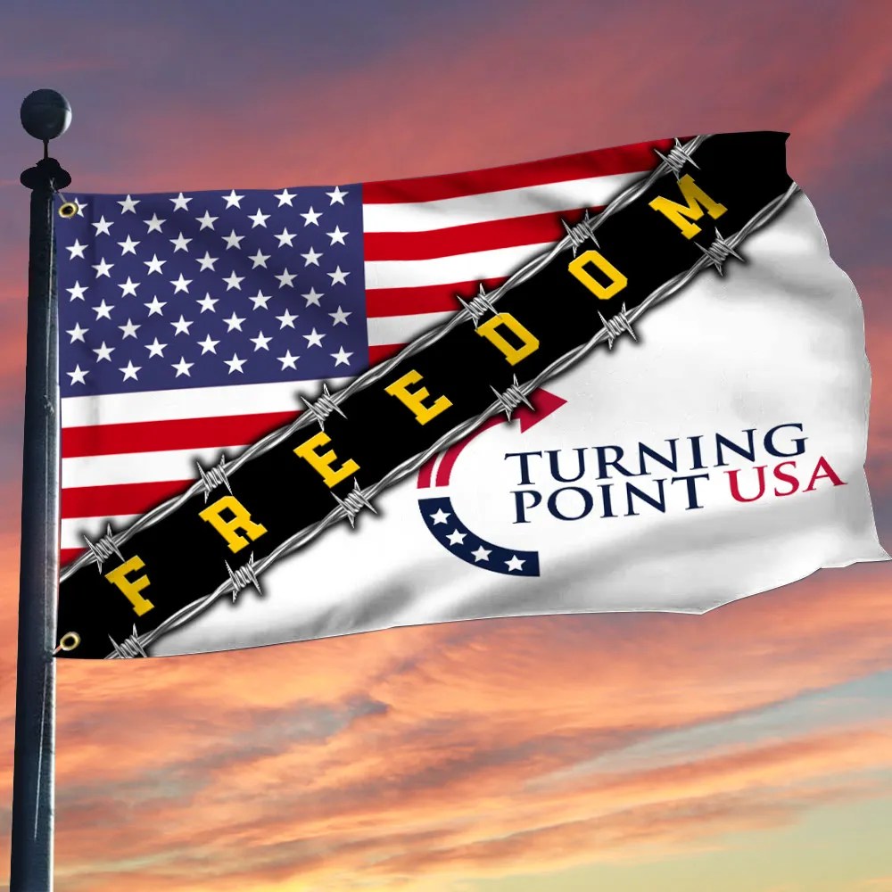 Charlie Kirk Turning Point Flag TPUSA Freedom U.S Red Thin Flag Charlie Kirk 47 Merch - Liberish