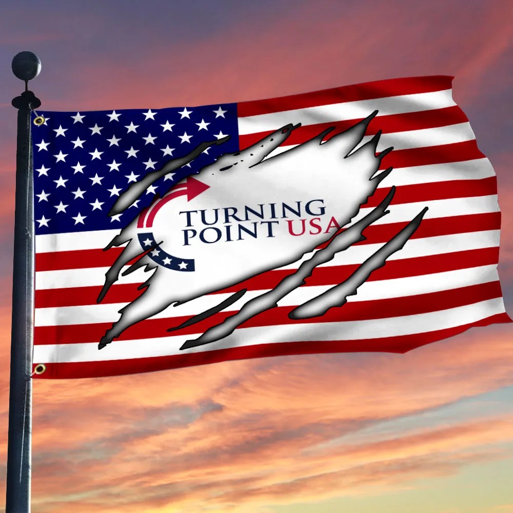 Charlie Kirk Turning Point Flag TPUSA U.S Flag Red Thin Charlie Kirk 47 Outside Decor Gifts - Liberish