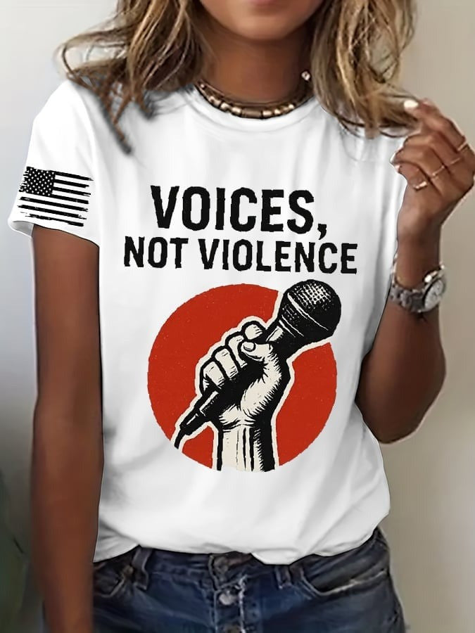 Charlie Kirk VOICES, NOT VIOLENCE Charlie Kirk T-shirt Human Rights Support TPUSA Merch