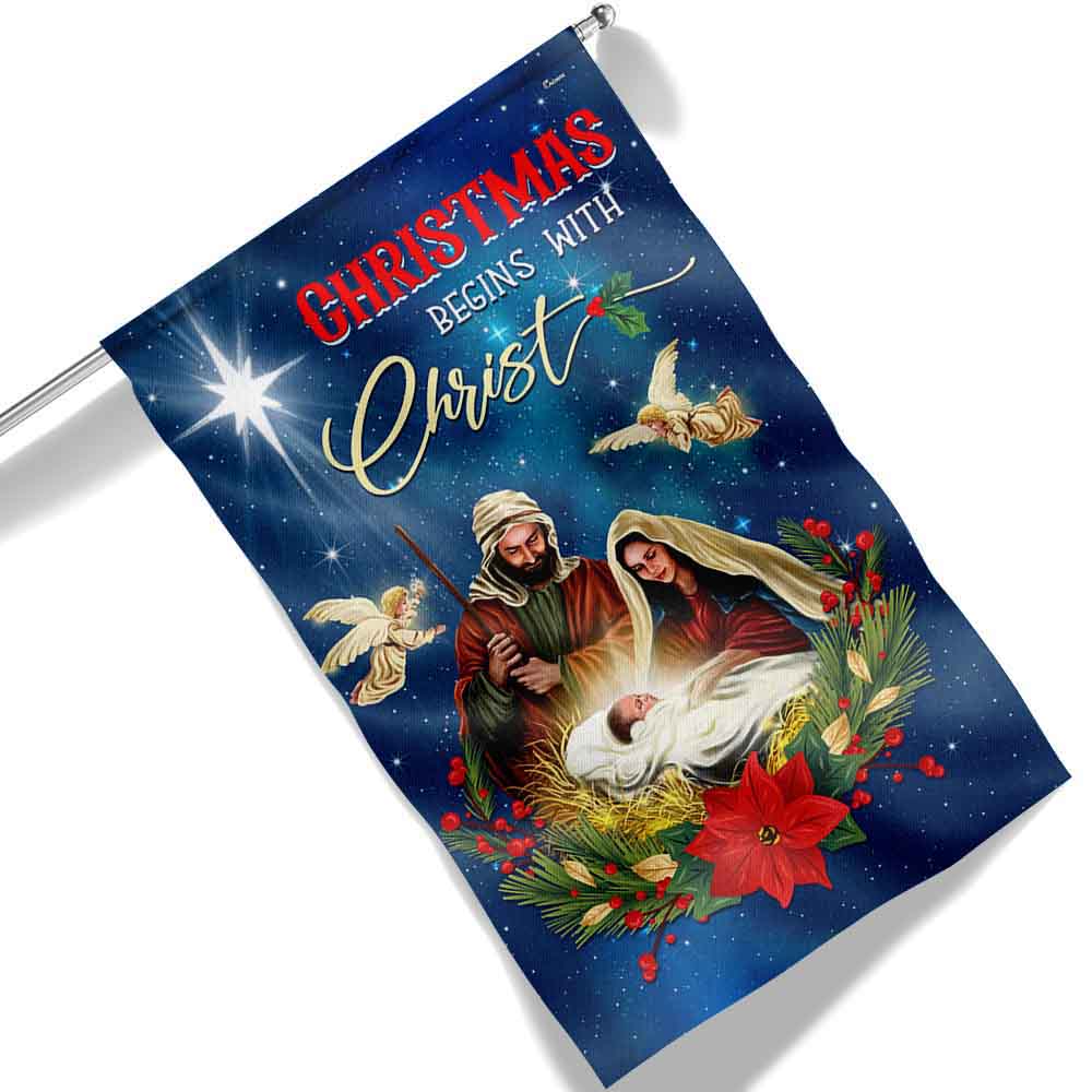 Christmas Begins With Christ Flag Christmas 2025 - Liberish