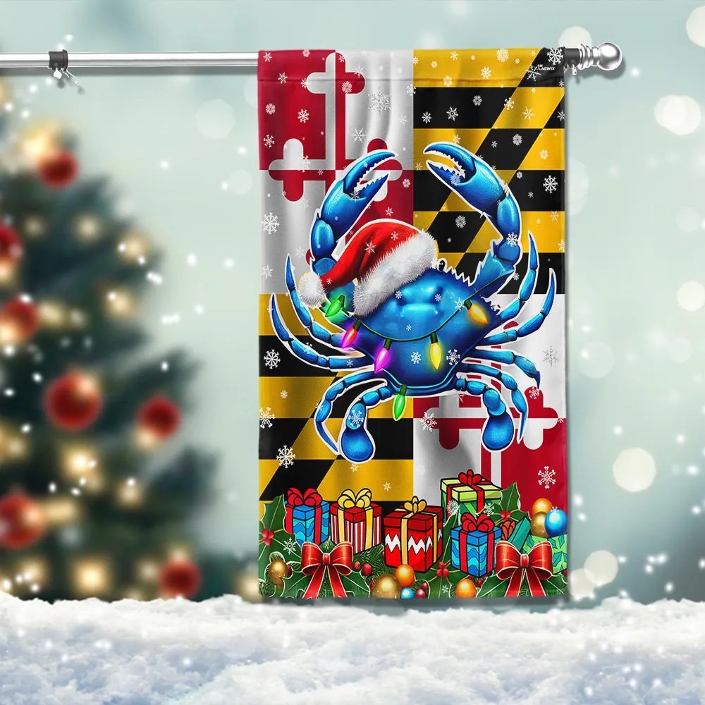 Christmas Crab Maryland Blue Crab Christmas Maryland Flag - Liberish