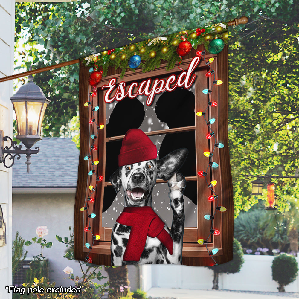Christmas Flag Escaped Dalmatian - Liberish