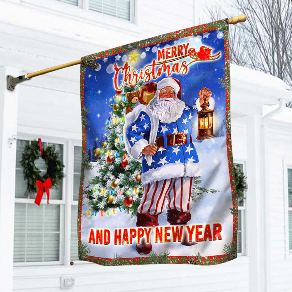 Christmas Flag Santa Merry Christmas And Happy New Year - Liberish