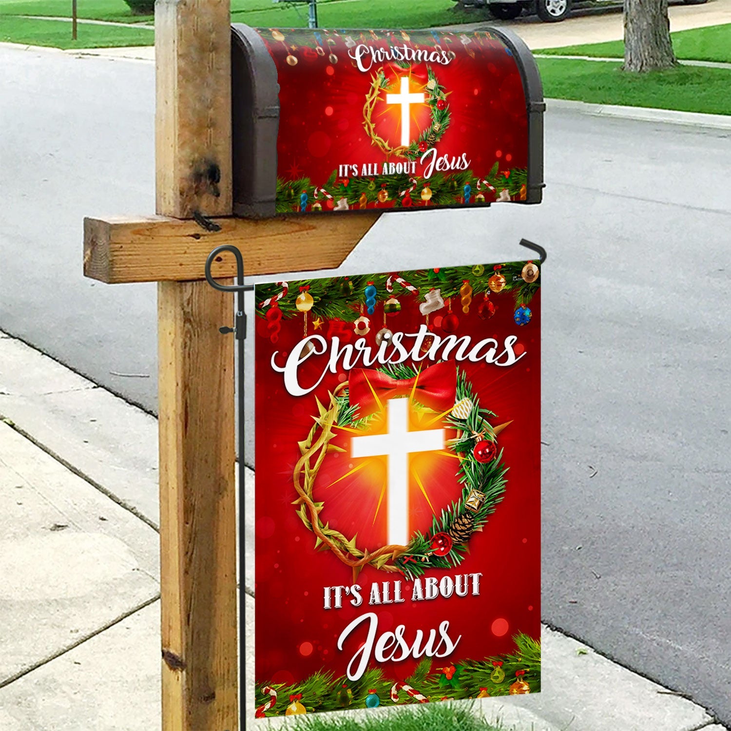 Christmas It S All About Jesus Garden Flag Mailbox Cover Christmas 2025 - Liberish