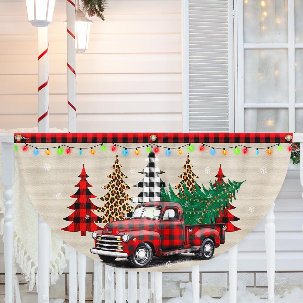 Christmas It S The Most Wonderful Time Of The Year Pickup Truck Non Pleated Fan Flag - Liberish