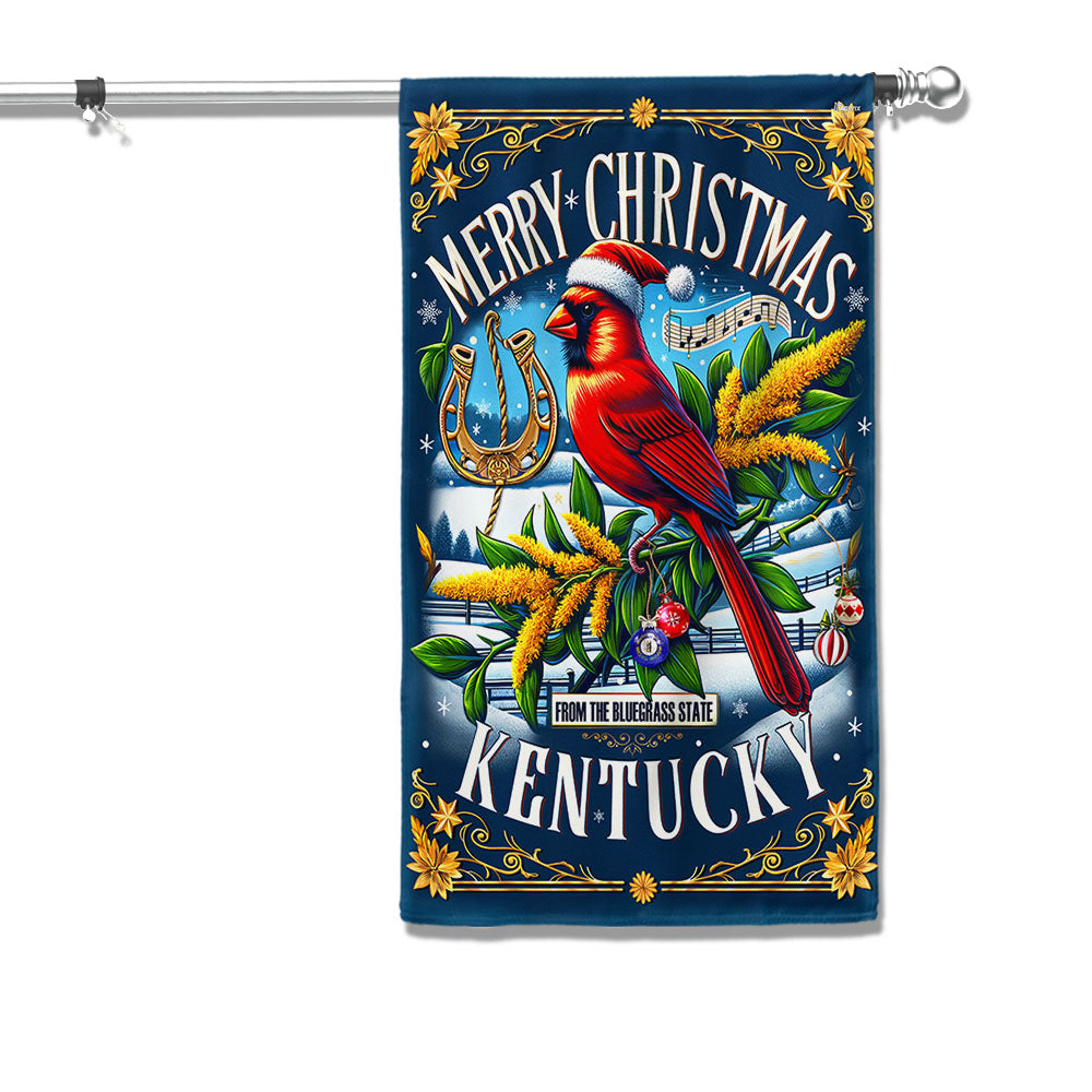 Christmas Kentucky State Merry Christmas From The Bluegrass State Flag - Liberish