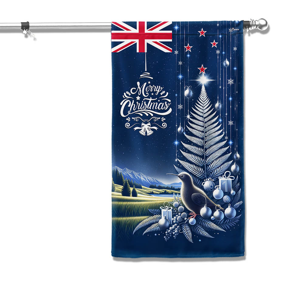 Christmas Kiwi Birds Silver Fern New Zealand Flag - Liberish