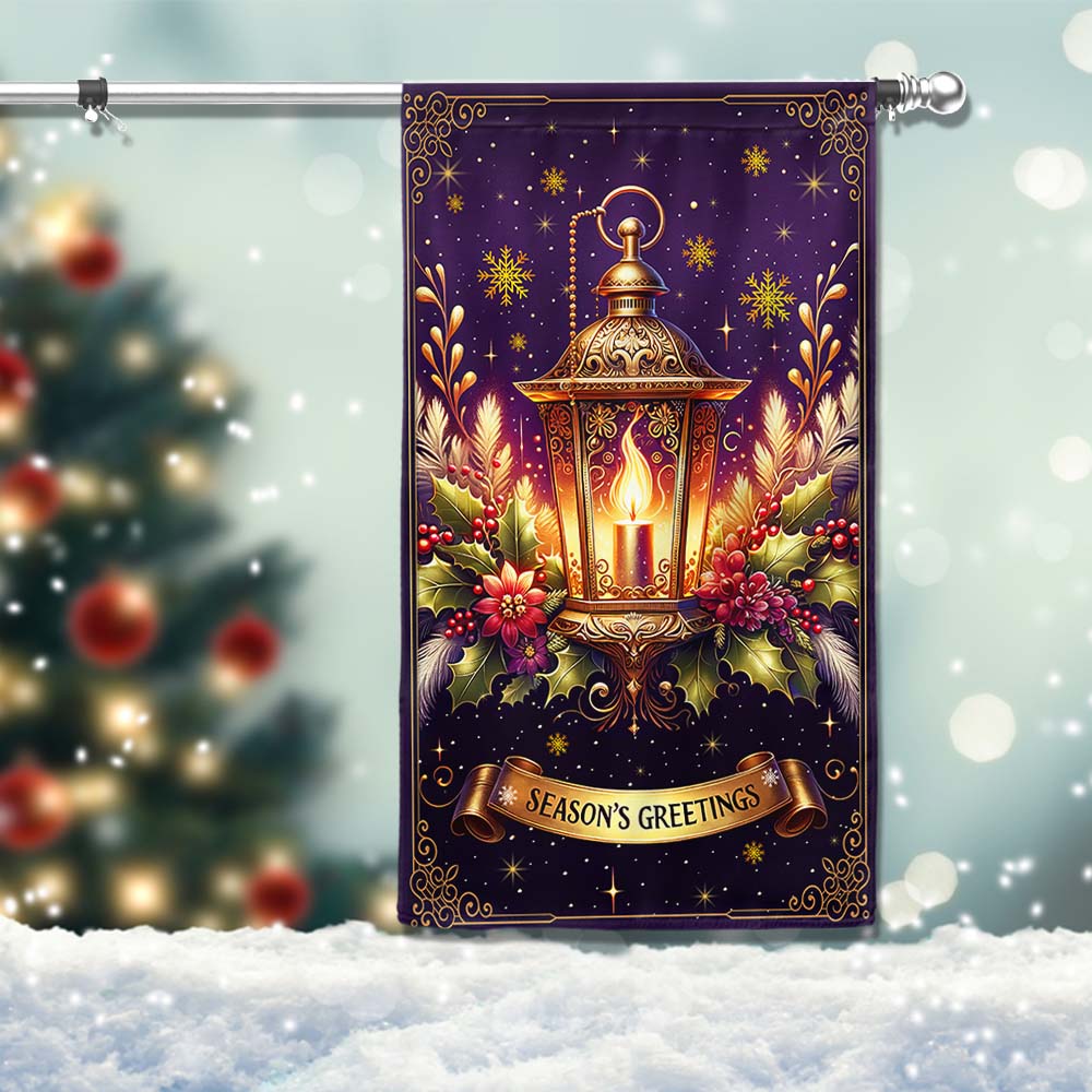 Christmas Lantern Season S Greetings Flag Christmas 2025 - Liberish
