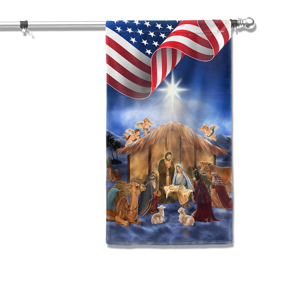 Christmas Nativity Of Jesus Flag - Liberish