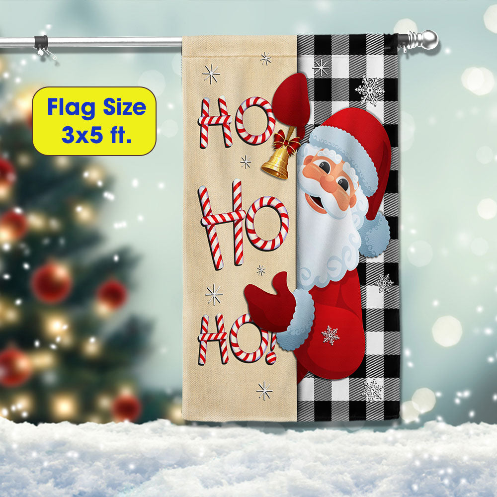 Christmas Santa Claus Welcome Home Ho Ho Ho Flag - Liberish