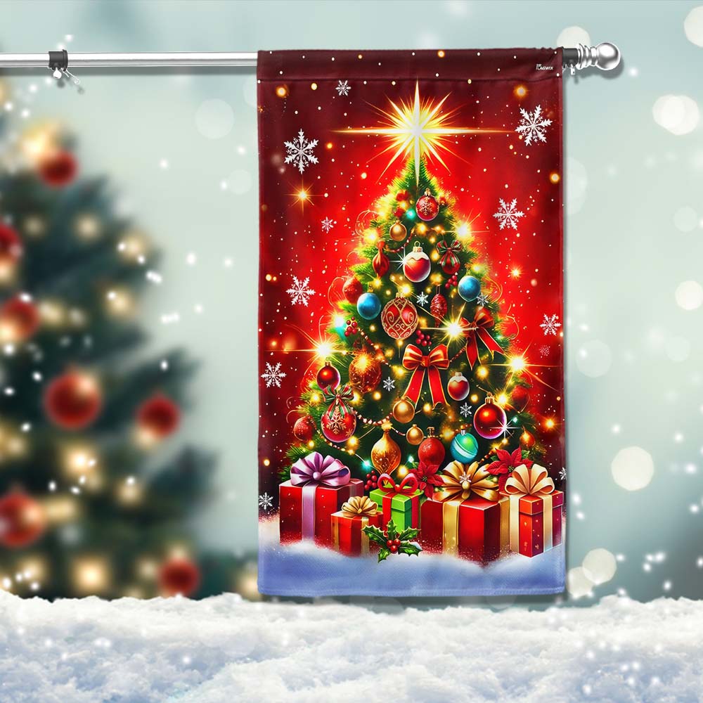 Christmas Tree Festive Holidays Flag - Liberish