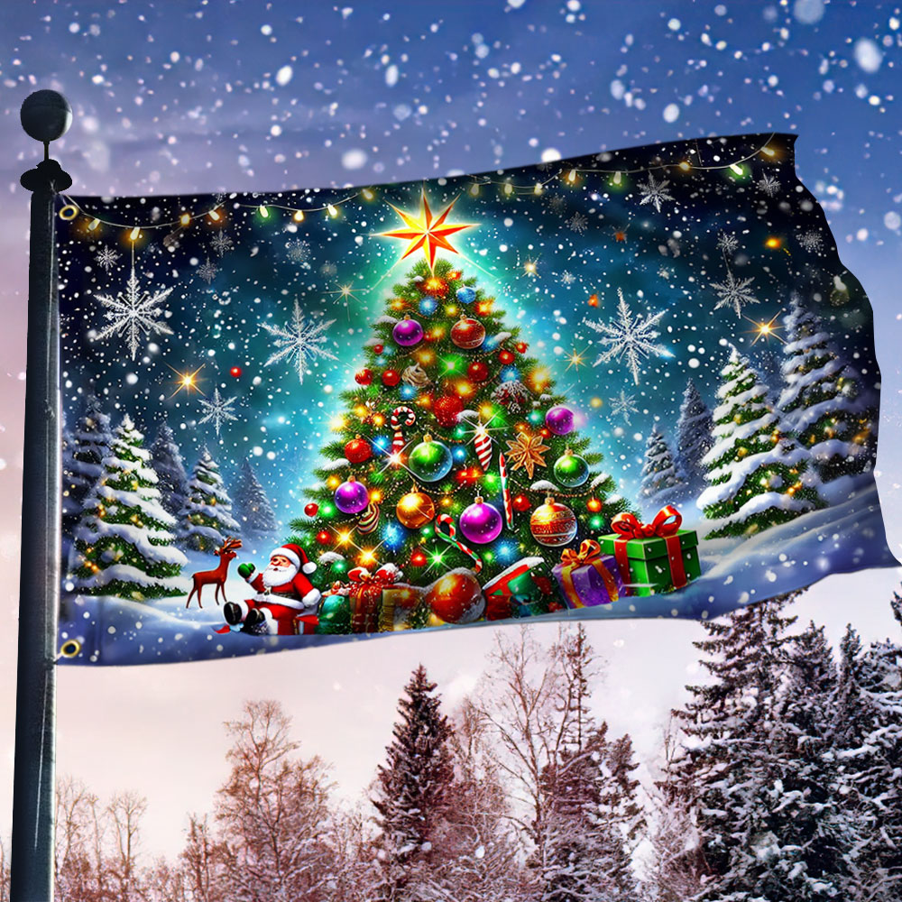 Christmas Tree Merry Christmas Grommet Flag - Liberish