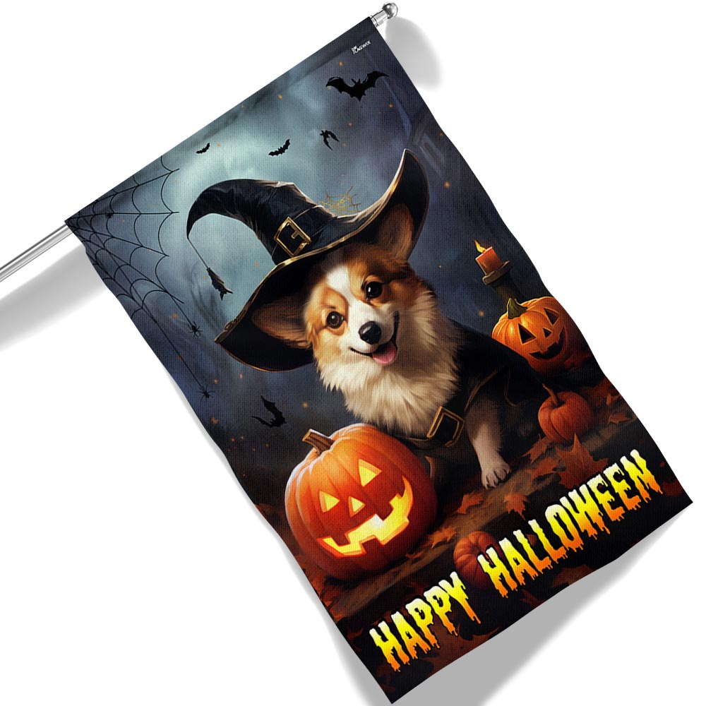 Corgi Dog Halloween Flag - Liberish
