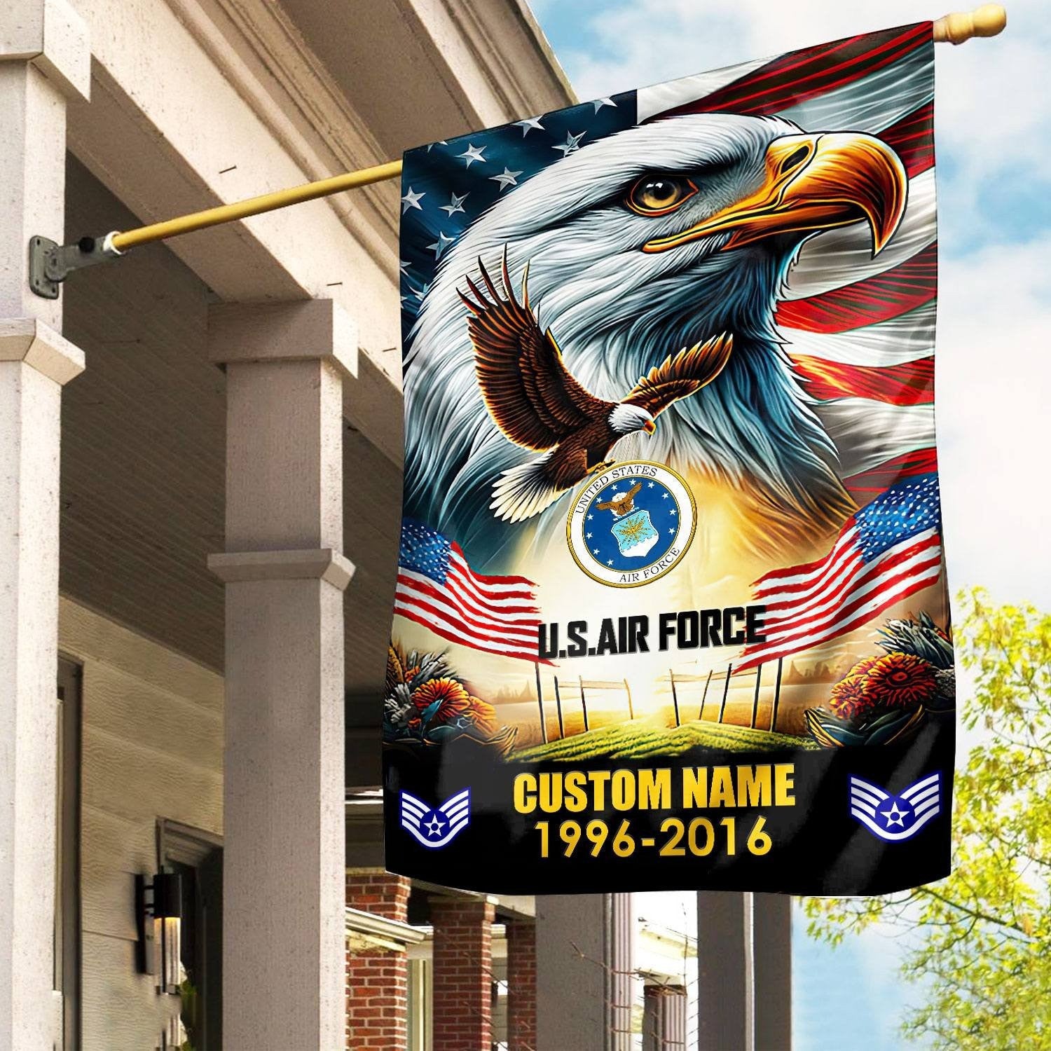 Custom Eagle US Air Force Flag USAF American Flag Gifts For Air Force Veterans - Liberish